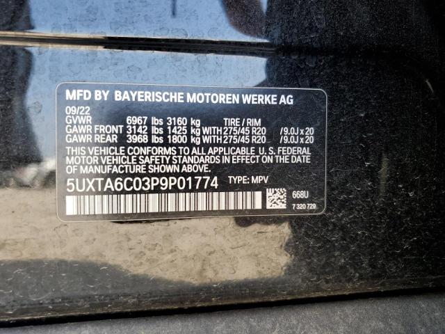 5UXTA6C03P9P01774 - 2023 BMW X5 XDRIVE45E BLACK photo 12