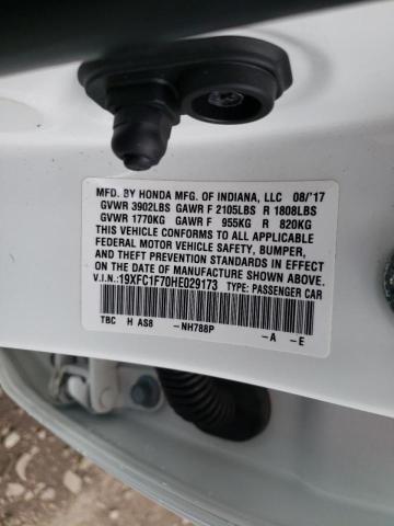 19XFC1F70HE029173 - 2017 HONDA CIVIC EXL Ağ foto 10