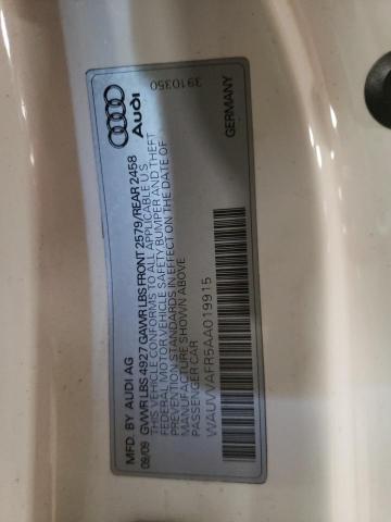 WAUVVAFR5AA019915 - 2010 AUDI S5 PRESTIGE WHITE photo 12