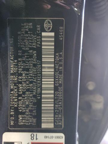 4T1BK1EBXEU132617 - 2014 TOYOTA AVALON BASE 石墨色 照片 12