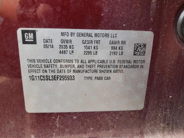 1G11C5SL3EF295933 - 2014 CHEVROLET MALIBU 1LT 勃艮第红 照片 13