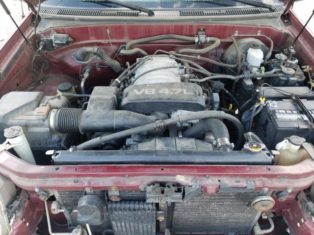 5TBBT4418YS072950 - 2000 TOYOTA TUNDRA ACCESS CAB წითელი ფოტო 11