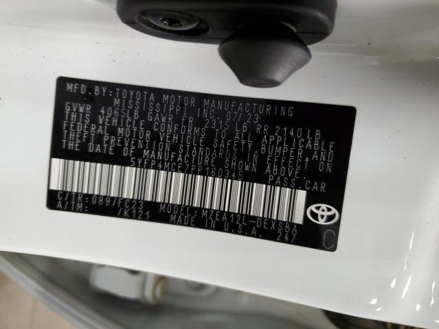 5YFP4MCE7PP160345 - 2023 TOYOTA COROLLA SE WHITE photo 12