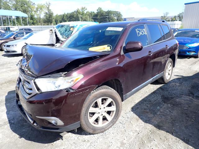 5TDBK3EH4DS278860 - 2013 TOYOTA HIGHLANDER BASE Marron photo 2