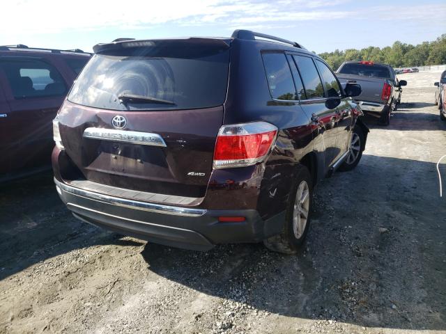 5TDBK3EH4DS278860 - 2013 TOYOTA HIGHLANDER BASE Marron photo 4
