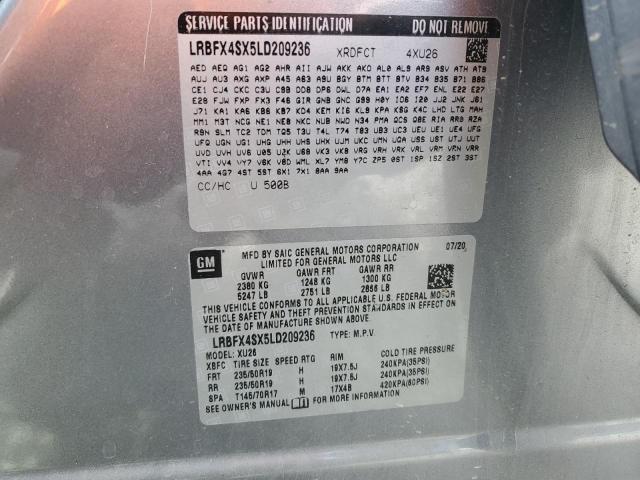 LRBFX4SX5LD209236 - 2020 BUICK ENVISION PREMIUM II CHARCOAL photo 13