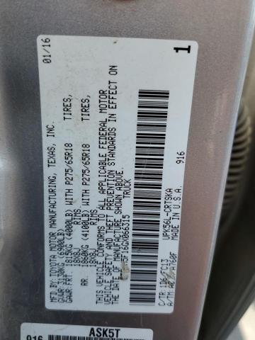 5TFUM5F16GX066315 - 2016 TOYOTA TUNDRA DOUBLE CAB SR/SR5 SILVER photo 13