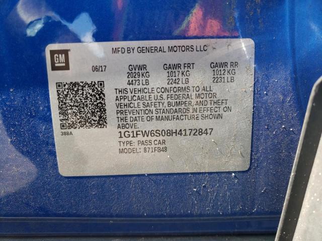 1G1FW6S08H4172847 - 2017 CHEVROLET BOLT EV LT BLUE photo 14