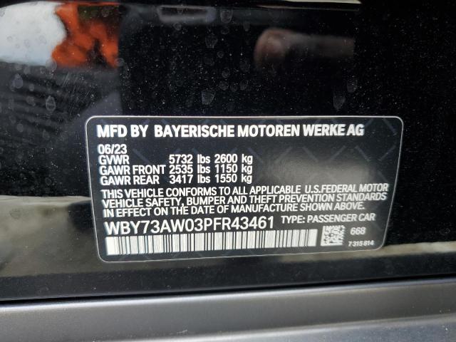 WBY73AW03PFR43461 - 2023 BMW I4 EDRIVE 40 BLACK photo 12