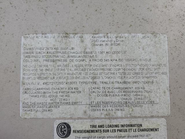 4YDT21725GT413011 - 2016 KEYSTONE PASSPORT GRAY photo 10