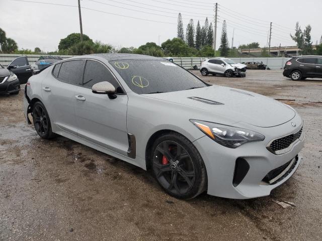 KNAE45LC5K6067848 - 2019 KIA STINGER GT1 GRAY photo 4