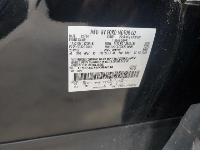 1FM5K8GT6FGB54318 - 2015 FORD EXPLORER SPORT BLACK photo 13