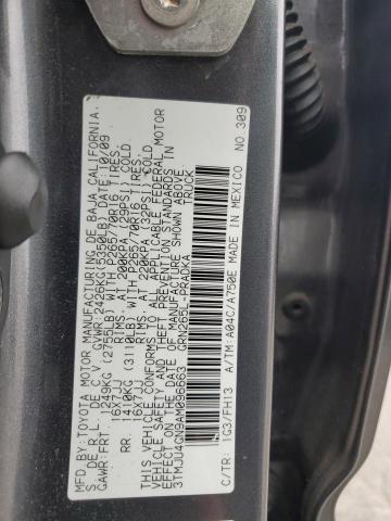 3TMJU4GN9AM096663 - 2010 TOYOTA TACOMA DOUBLE CAB PRERUNNER GRAY photo 12
