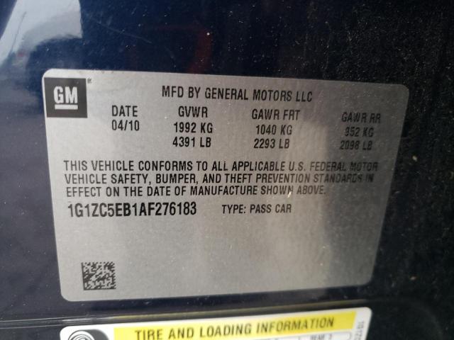 1G1ZC5EB1AF276183 - 2010 CHEVROLET MALIBU 1LT BLUE photo 12