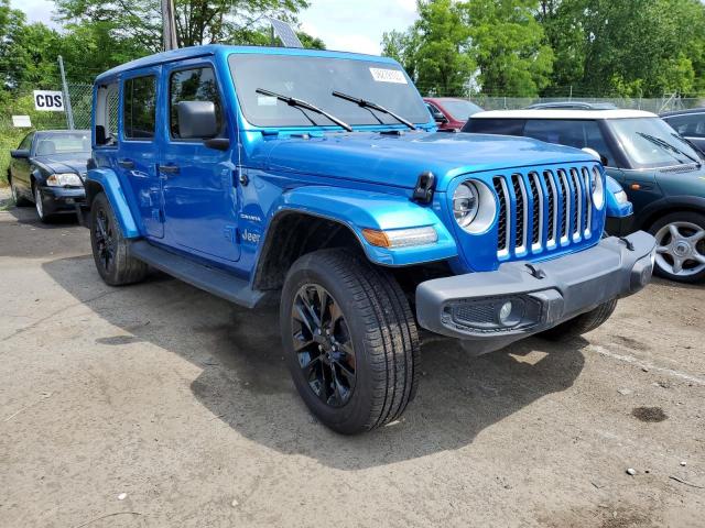 1C4JJXP63MW789770 - 2021 JEEP WRANGLER U SAHARA 4XE BLUE photo 4