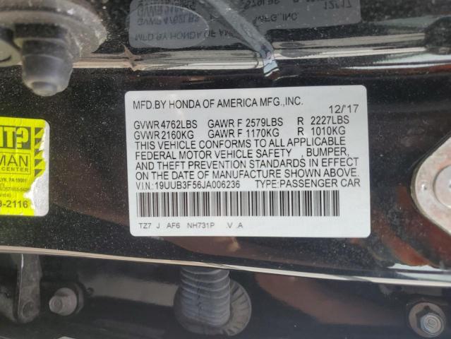 19UUB3F56JA006236 - 2018 ACURA TLX TECH BLACK photo 12