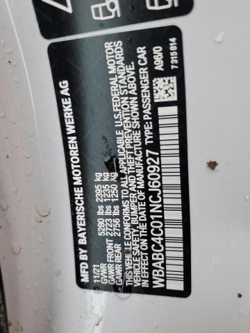 WBABC4C01NCJ60927 - 2022 BMW M850XI WHITE photo 13