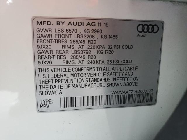 WA1VAAF71HD003727 - 2017 AUDI Q7 PRESTIGE 白色 照片 13