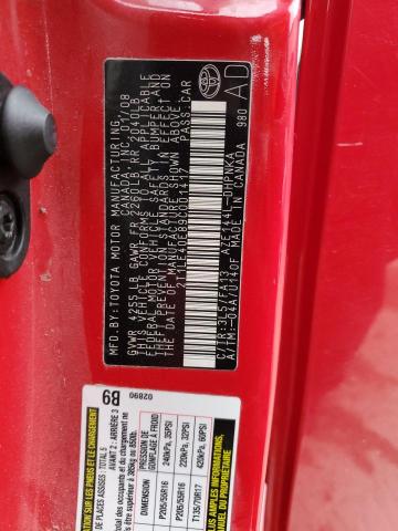 2T1LE40E89C001417 - 2009 TOYOTA COROLLA MA S RED photo 12