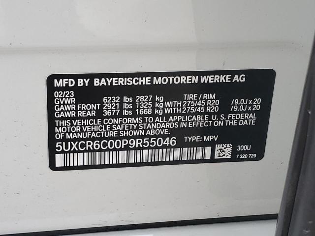 5UXCR6C00P9R55046 - 2023 BMW X5 XDRIVE40I WHITE photo 13