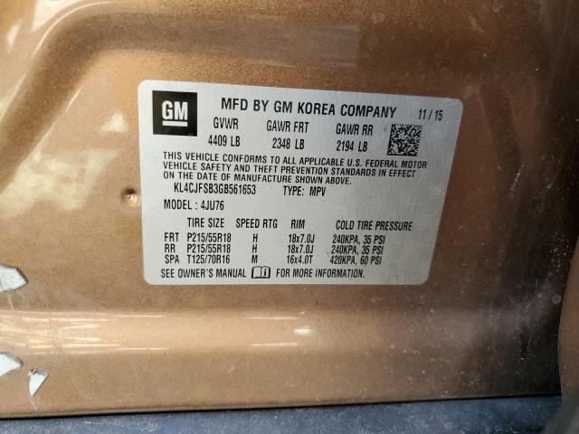 KL4CJFSB3GB561653 - 2016 BUICK ENCORE CONVENIENCE 棕色 照片 13