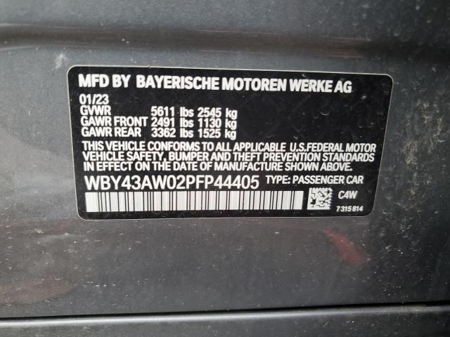 WBY43AW02PFP44405 - 2023 BMW I4 EDRIVE 35 GRAY photo 12