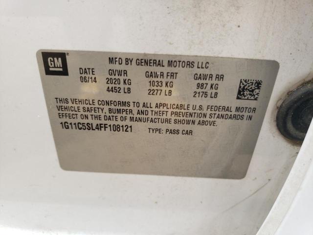 1G11C5SL4FF108121 - 2015 CHEVROLET MALIBU 1LT WHITE photo 12