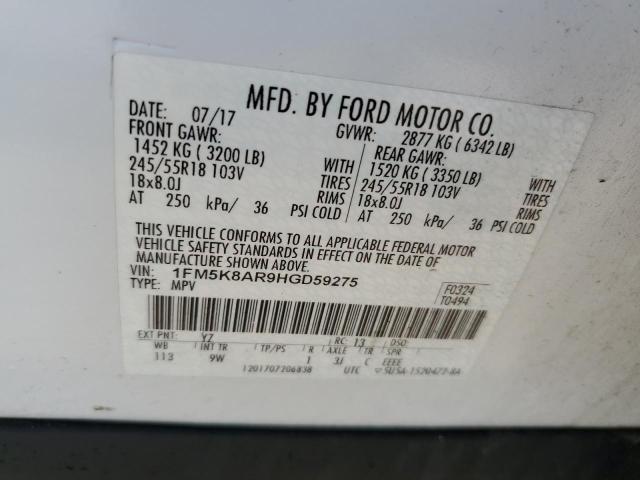 1FM5K8AR9HGD59275 - 2017 FORD EXPLORER POLICE INTERCEPTOR Ağ foto 13