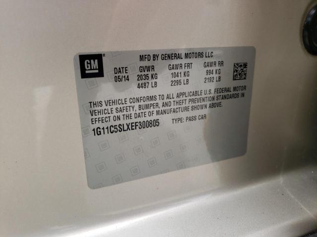 1G11C5SLXEF300805 - 2014 CHEVROLET MALIBU 1LT 棕色 照片 12