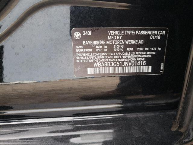 WBA8B3G51JNV01416 - 2018 BMW 340 I Schwarz Foto 12