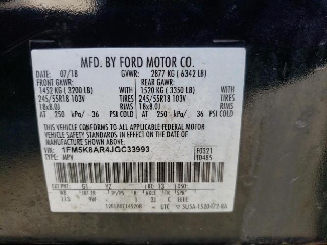 1FM5K8AR4JGC33993 - 2018 FORD EXPLORER POLICE INTERCEPTOR BLACK photo 13