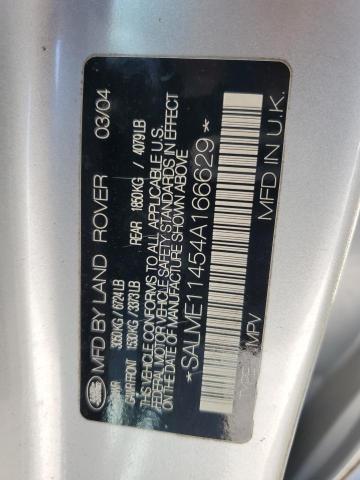SALME11454A166629 - 2004 LAND ROVER RANGE ROVE HSE SILVER photo 13