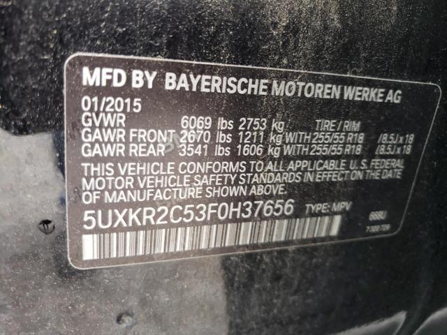 5UXKR2C53F0H37656 - 2015 BMW X5 SDRIVE35I BLACK photo 12