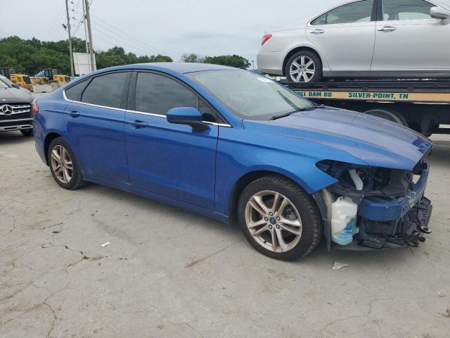 3FA6P0HD5JR202322 - 2018 FORD FUSION SE BLUE photo 4