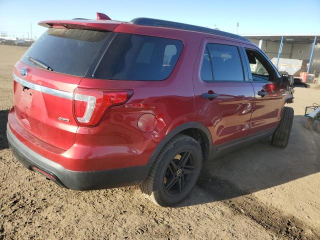 1FM5K8B89HGE29136 - 2017 FORD EXPLORER RED photo 3