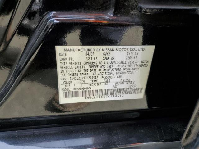 1N4CL21E97C214512 - 2007 NISSAN ALTIMA HYBRID BLACK photo 12