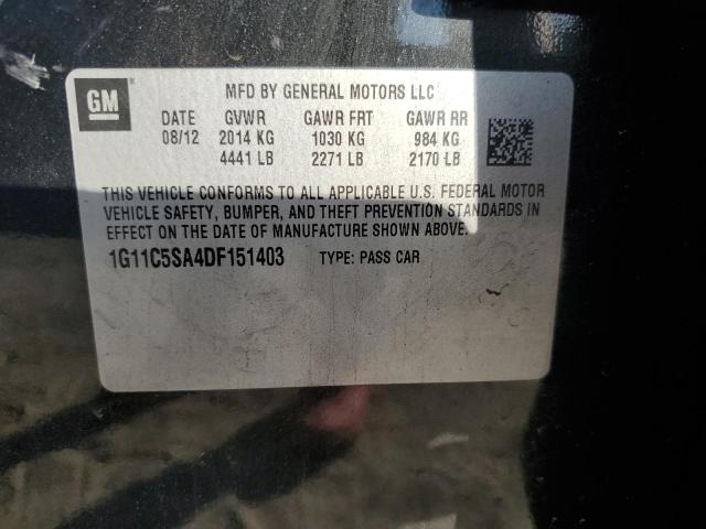 1G11C5SA4DF151403 - 2013 CHEVROLET MALIBU 1LT BLACK photo 12