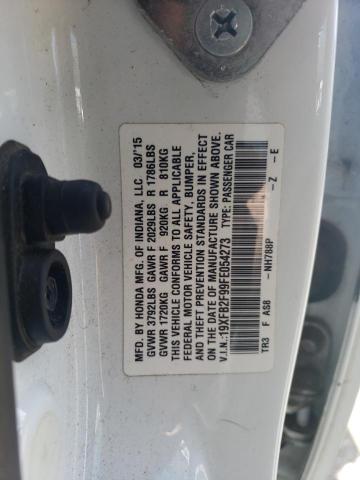 19XFB2F99FE054273 - 2015 HONDA CIVIC EXL თეთრი ფოტო 12