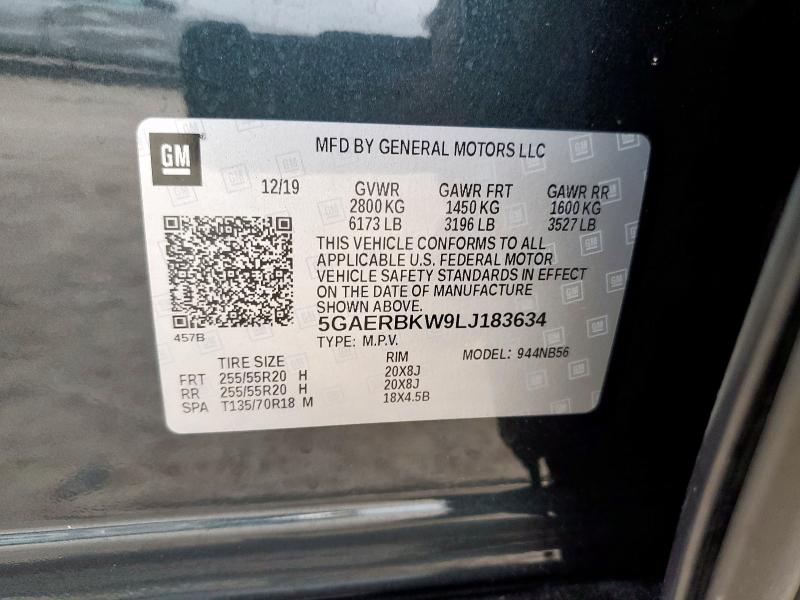 5GAERBKW9LJ183634 - 2020 BUICK ENCLAVE ESSENCE Boz foto 14