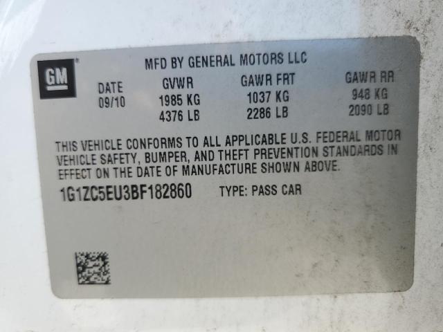 1G1ZC5EU3BF182860 - 2011 CHEVROLET MALIBU 1LT WHITE photo 13