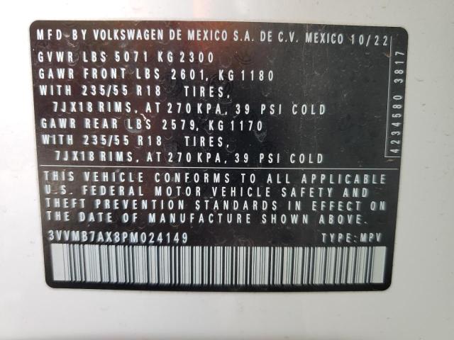 3VVMB7AX8PM024149 - 2023 VOLKSWAGEN TIGUAN SE 白色 照片 14