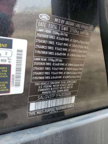 SALGV3TF1FA203928 - 2015 LAND ROVER RANGE ROVE AUTOBIOGRAPHY BLACK photo 13