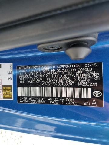 JTKJF5C75FJ010379 - 2015 TOYOTA SCION TC 蓝色 照片 10