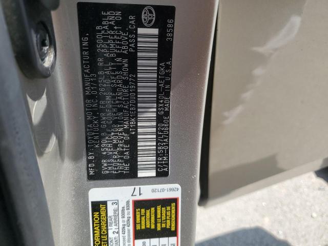 4T1BK1EB7DU019772 - 2013 TOYOTA AVALON BASE Qəhvəyi foto 12