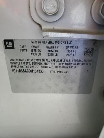1G11B5SA0DU151333 - 2013 CHEVROLET MALIBU LS SILVER photo 12