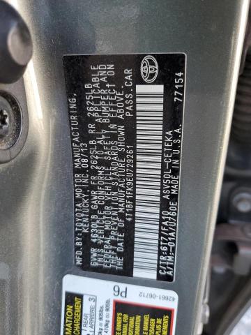 4T1BF1FK9EU729261 - 2014 TOYOTA CAMRY L GRAY photo 12