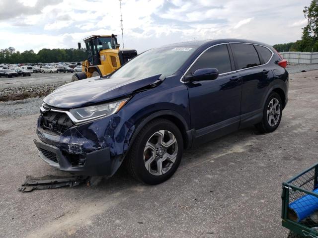 5J6RW1H59KA008505 - 2019 HONDA CR-V EX BLUE photo 1