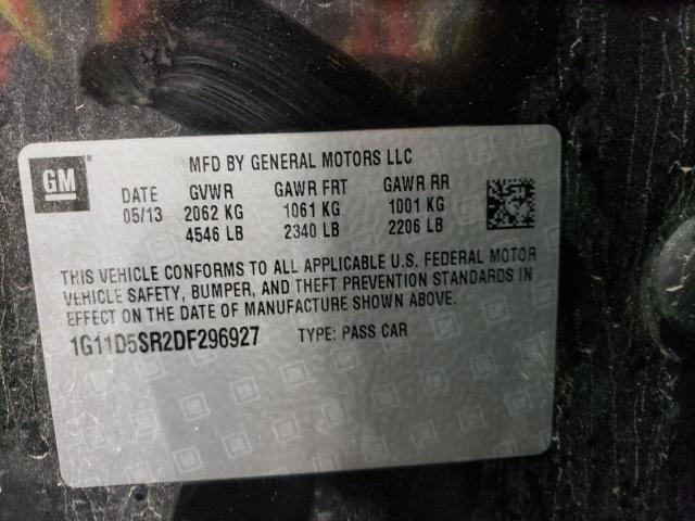 1G11D5SR2DF296927 - 2013 CHEVROLET MALIBU 1LT BLACK photo 12