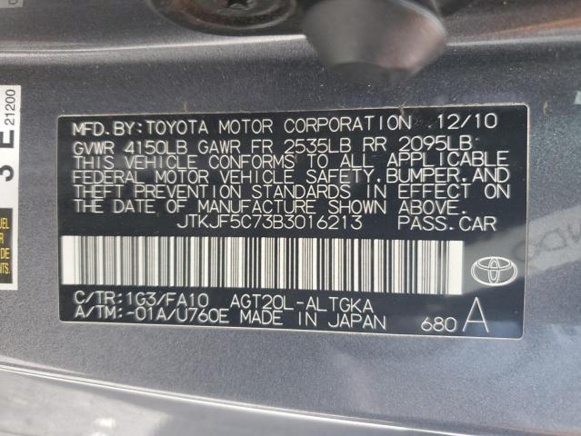 JTKJF5C73B3016213 - 2011 TOYOTA SCION TC 石墨色 照片 12