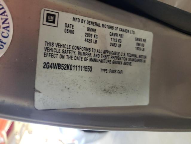 2G4WB52K011111553 - 2001 BUICK REGAL LS 棕色 照片 10